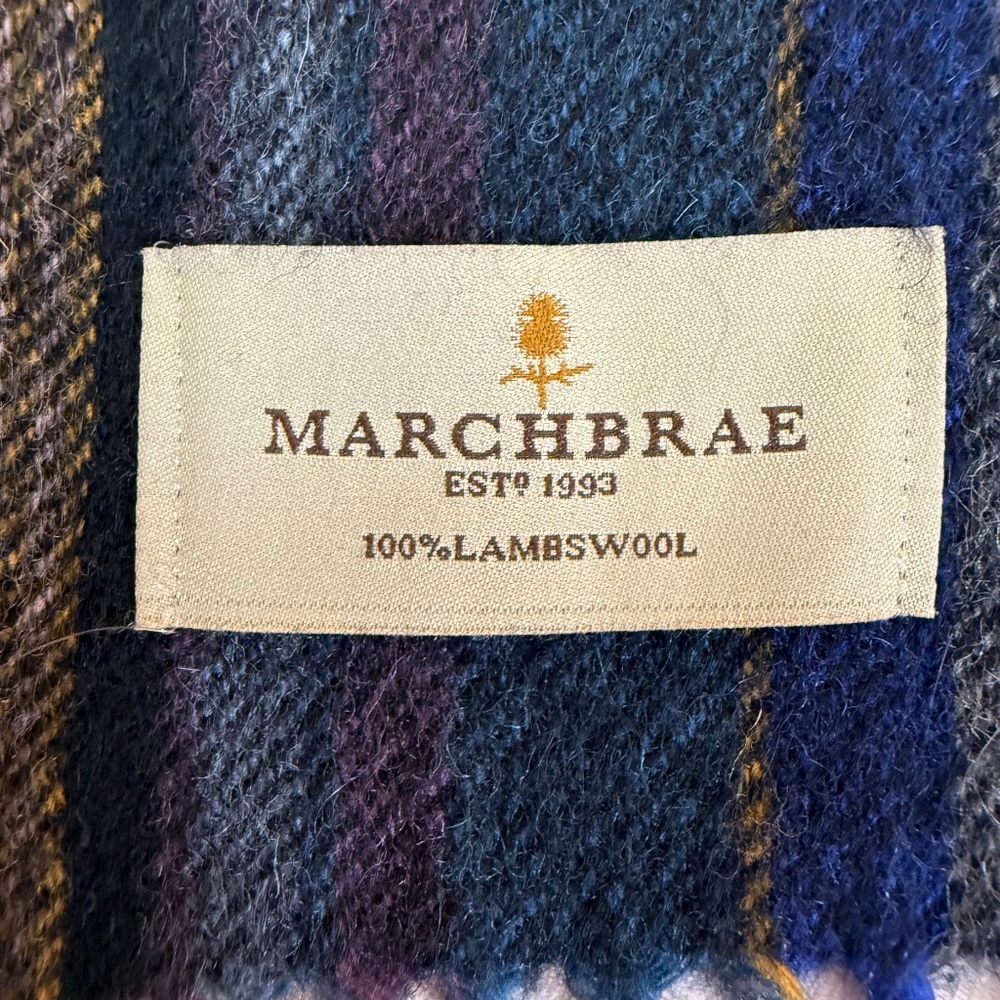 Marchbrae 100% Lambswool Striped Scarf 🏴󠁧󠁢󠁳󠁣󠁴󠁿– Made in Scotland - Picture 8 of 10